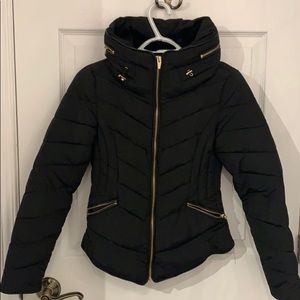 Black Zara Puffer Winter Jacket